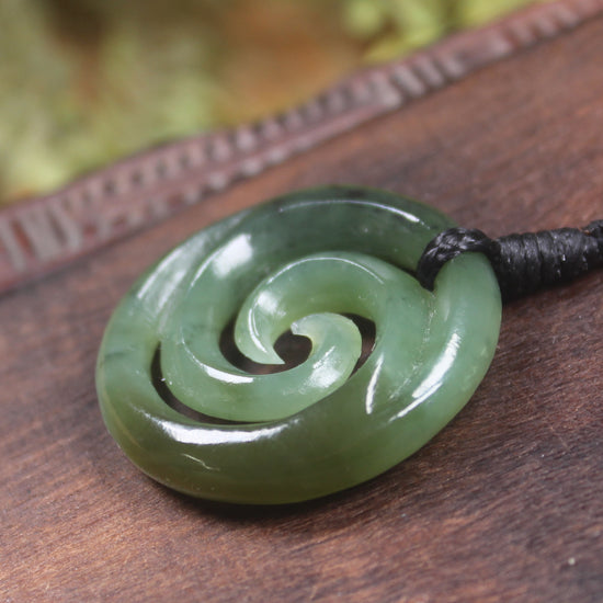 Koru carved from Hapopo Pounamu - NZ Greenstone