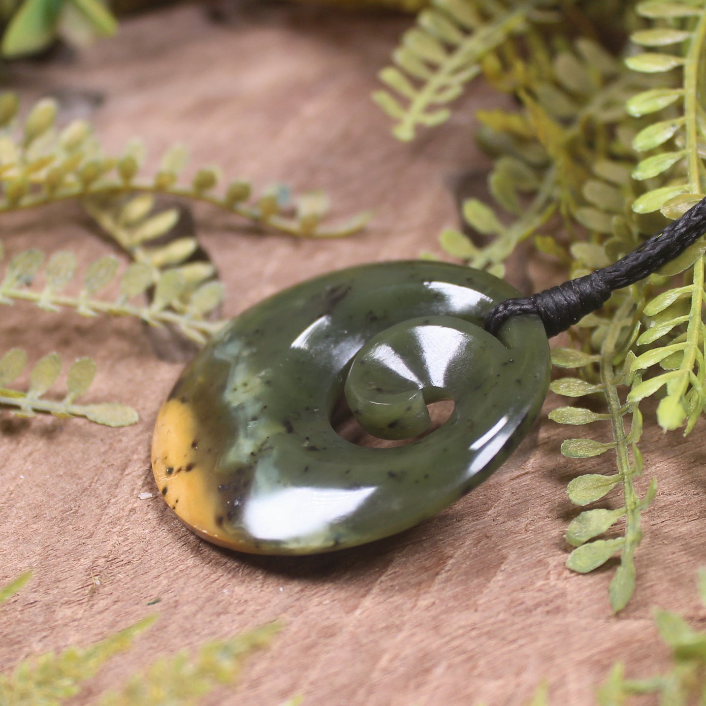 Koru carved from Raukaraka Pounamu - NZ Greenstone
