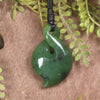 Twist or Pikorua carved from Hapopo Pounamu - NZ Greenstone