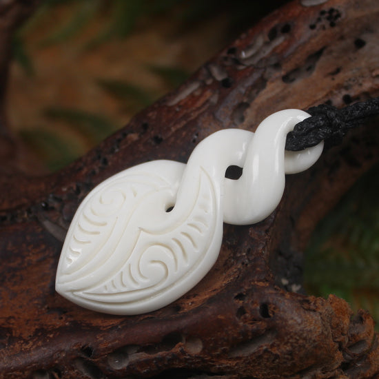 Pikorua or Twist carved from NZ Beef Bone