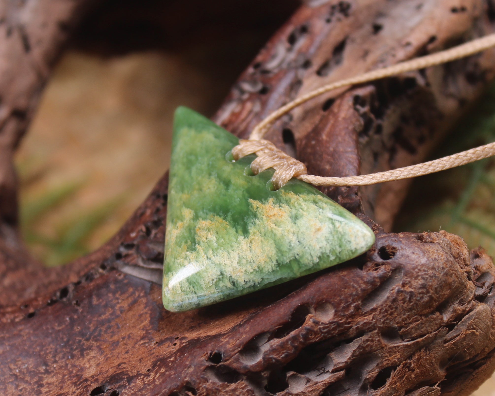 Breast plate or Shield carved from Flower Jade Pounamu - NZ Greenstone