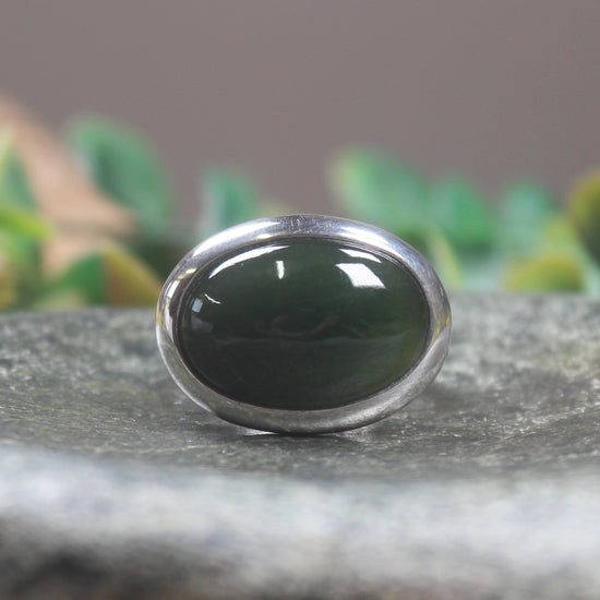Ring with Kawakawa Pounamu