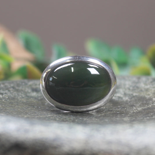 Ring with Kawakawa Pounamu