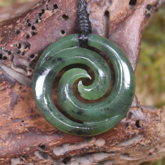 Koru carved from Hapopo Pounamu - NZ Greenstone