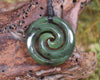 Koru carved from Hapopo Pounamu - NZ Greenstone