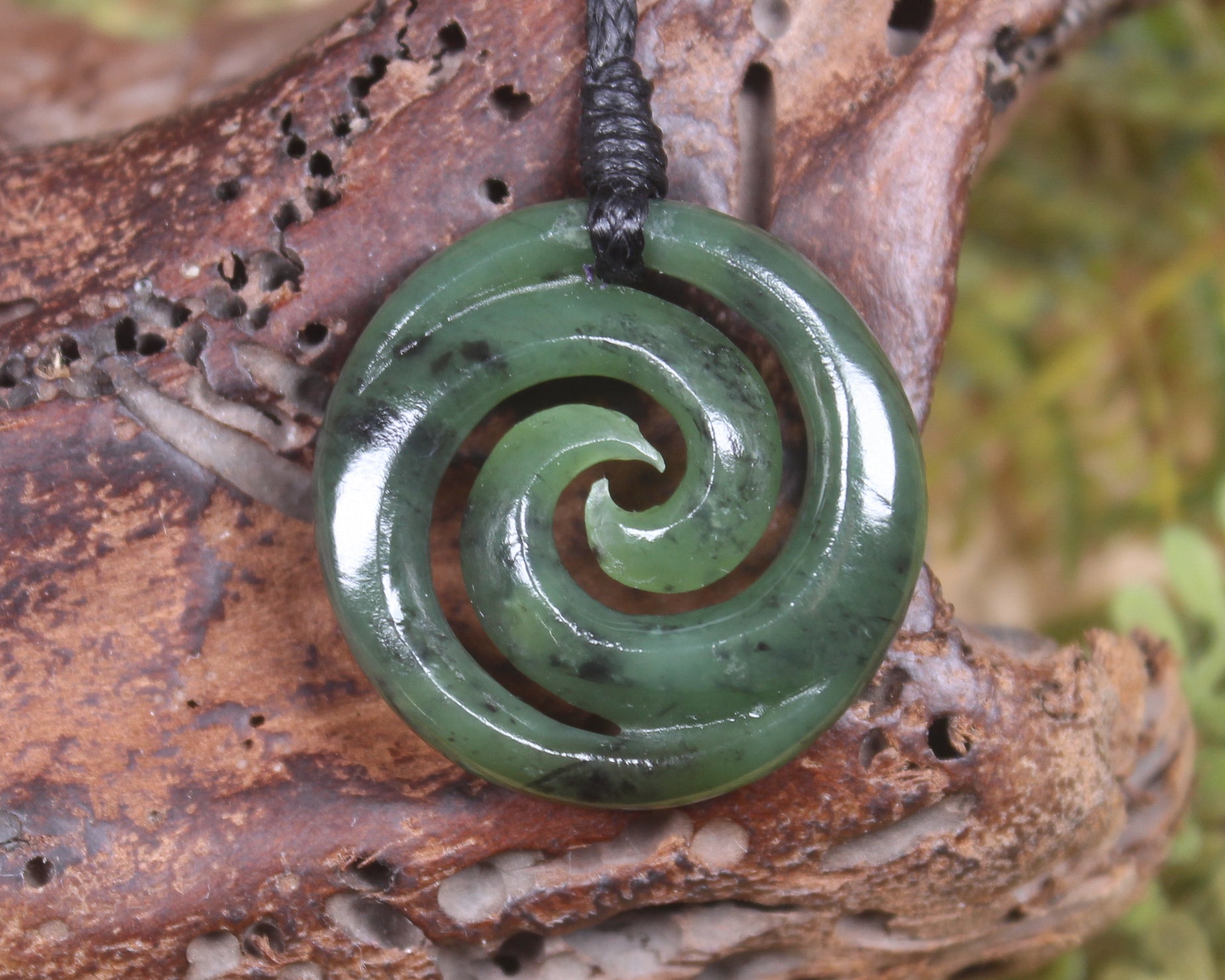 Koru carved from Hapopo Pounamu - NZ Greenstone