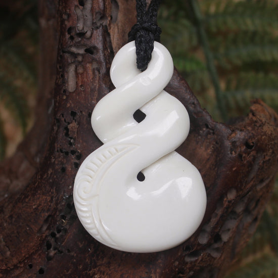 Pikorua or Twist carved from NZ Beef Bone