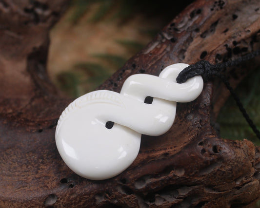 Pikorua or Twist carved from NZ Beef Bone
