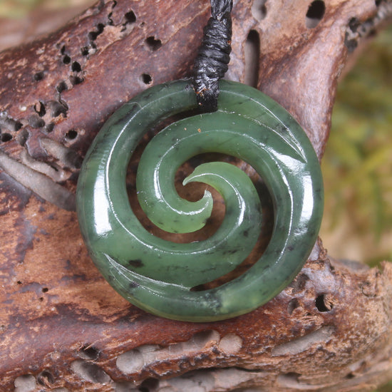 Koru carved from Hapopo Pounamu - NZ Greenstone
