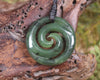Koru carved from Hapopo Pounamu - NZ Greenstone