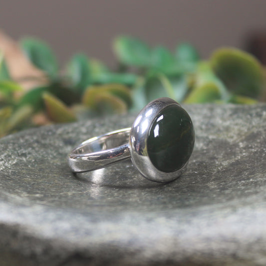 Ring with Kawakawa Pounamu