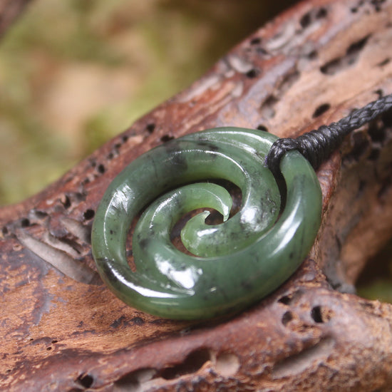 Koru carved from Hapopo Pounamu - NZ Greenstone