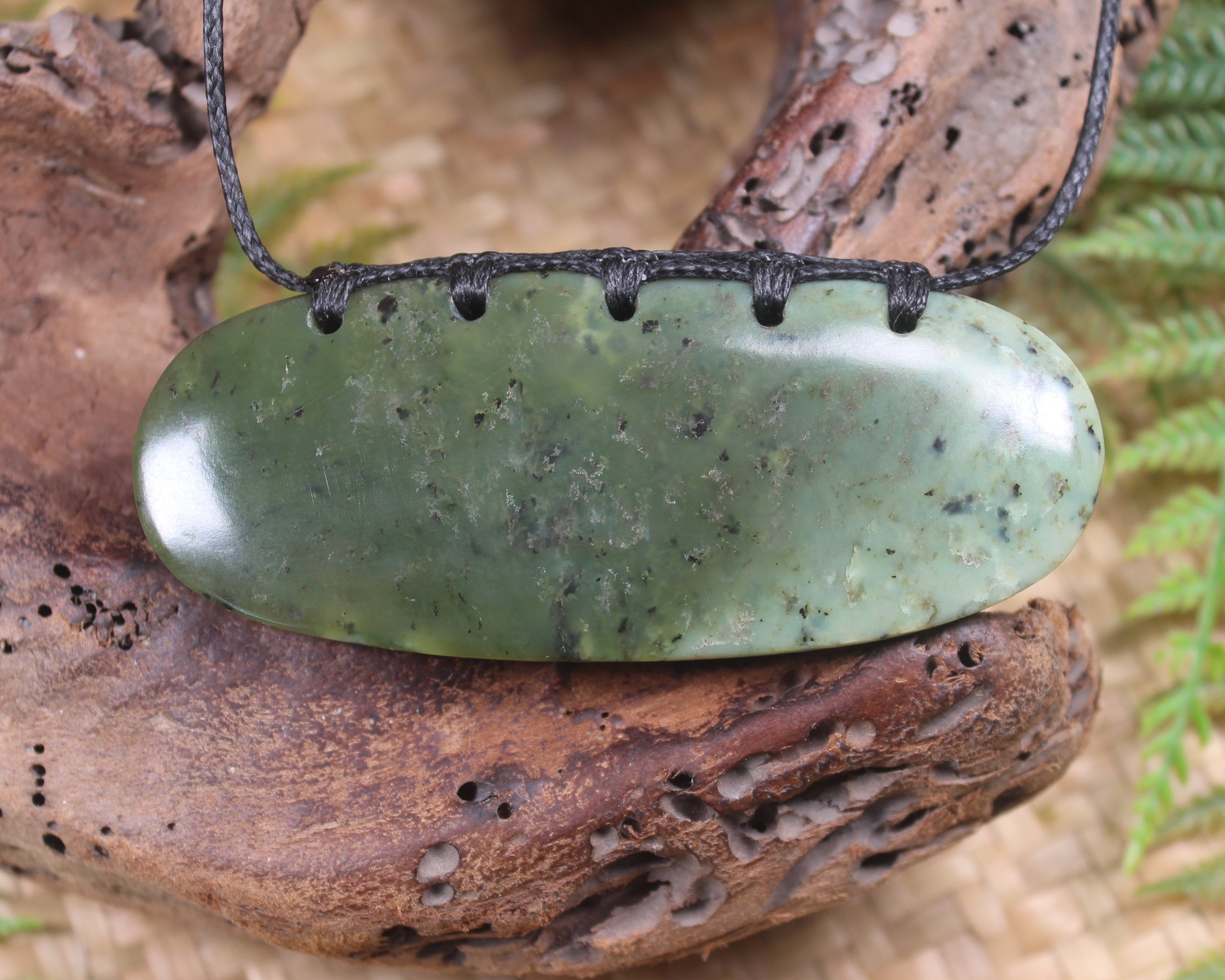 Breastplate or Shield carved from Rimu  Pounamu - NZ Greenstone