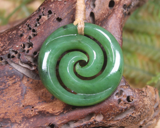 Koru carved from Hapopo Pounamu - NZ Greenstone