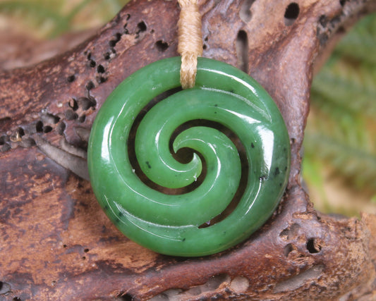 Koru carved from Hapopo Pounamu - NZ Greenstone