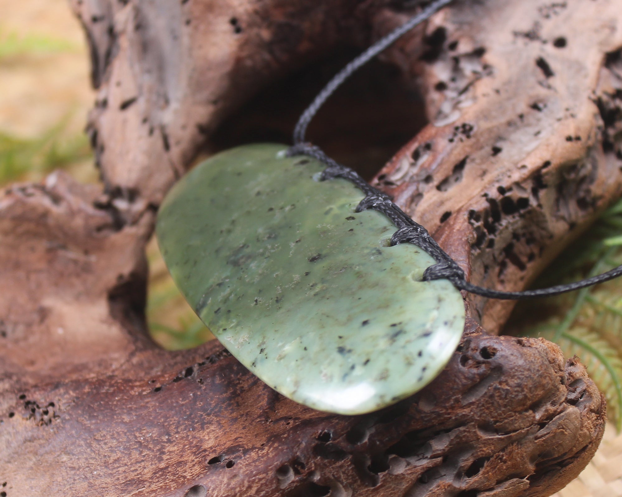 Breastplate or Shield carved from Rimu  Pounamu - NZ Greenstone