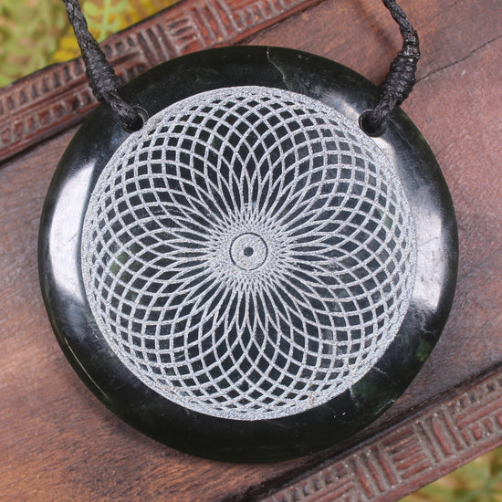 Porowhita or Pi Stone carved from Kawakawa Pounamu - NZ Greenstone