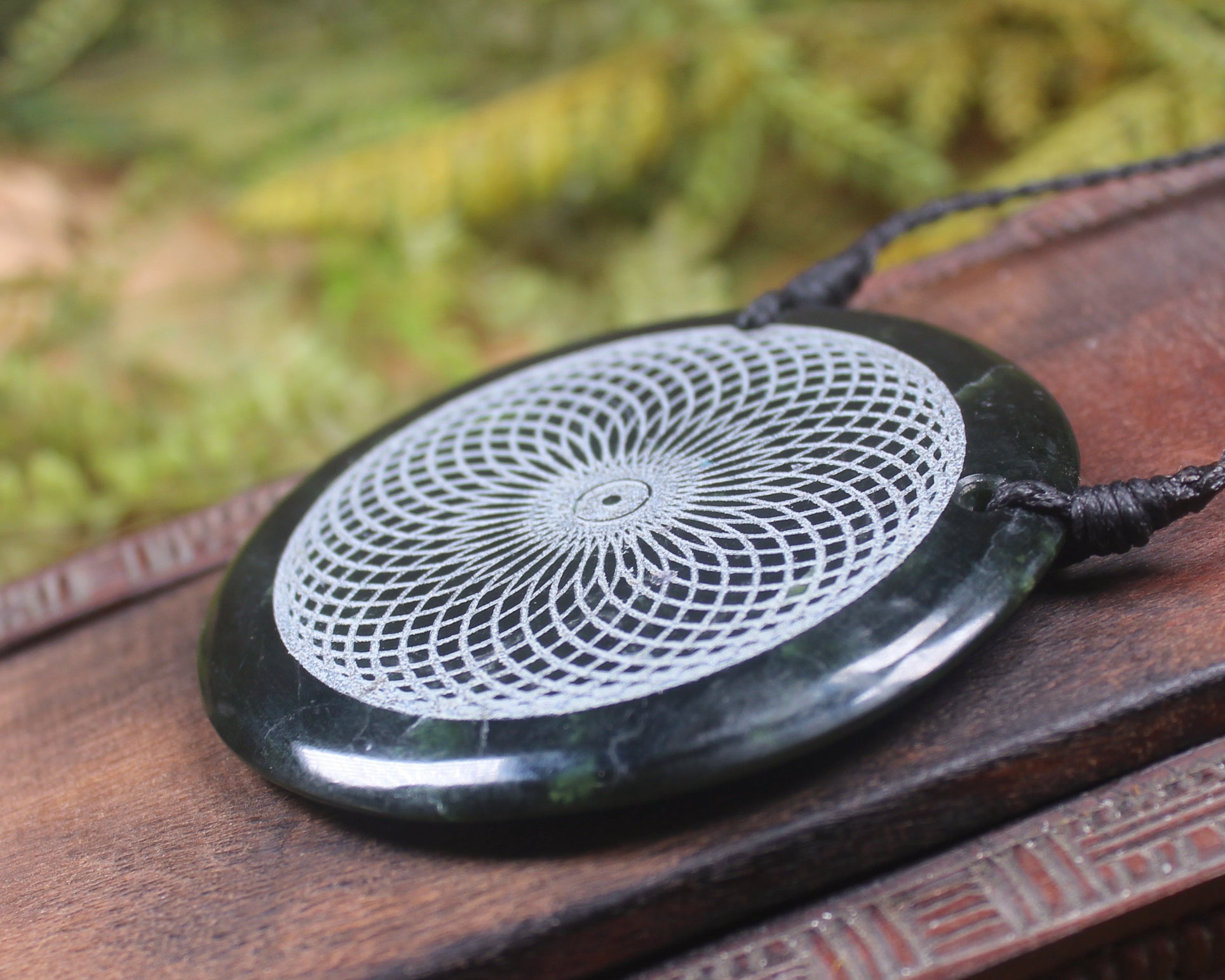 Porowhita or Pi Stone carved from Kawakawa Pounamu - NZ Greenstone