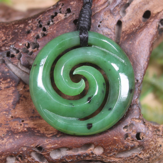Koru carved from Hapopo Pounamu - NZ Greenstone