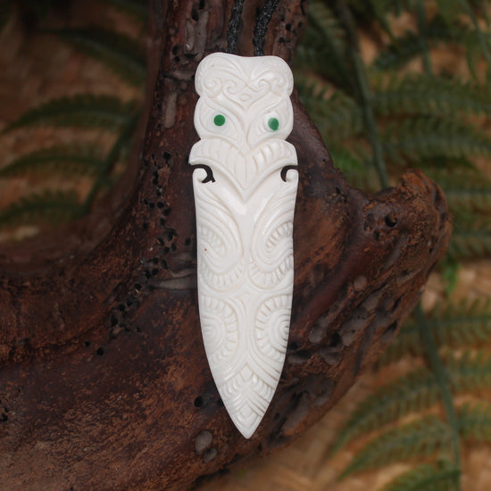Tekoteko head carved from NZ Beef Bone