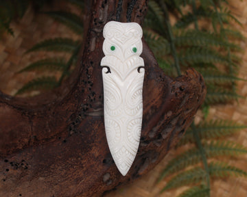 Tekoteko head carved from NZ Beef Bone
