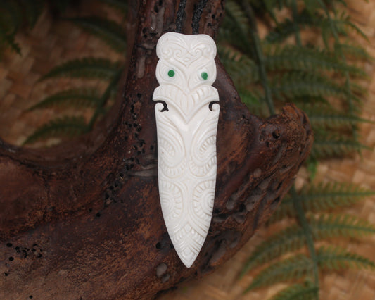 Tekoteko head carved from NZ Beef Bone