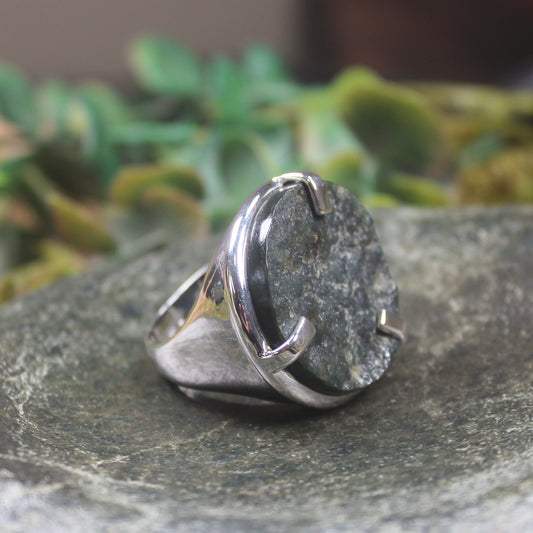 Ring with Kawakawa Pounamu