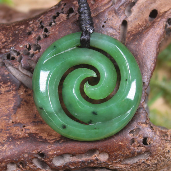 Koru carved from Hapopo Pounamu - NZ Greenstone