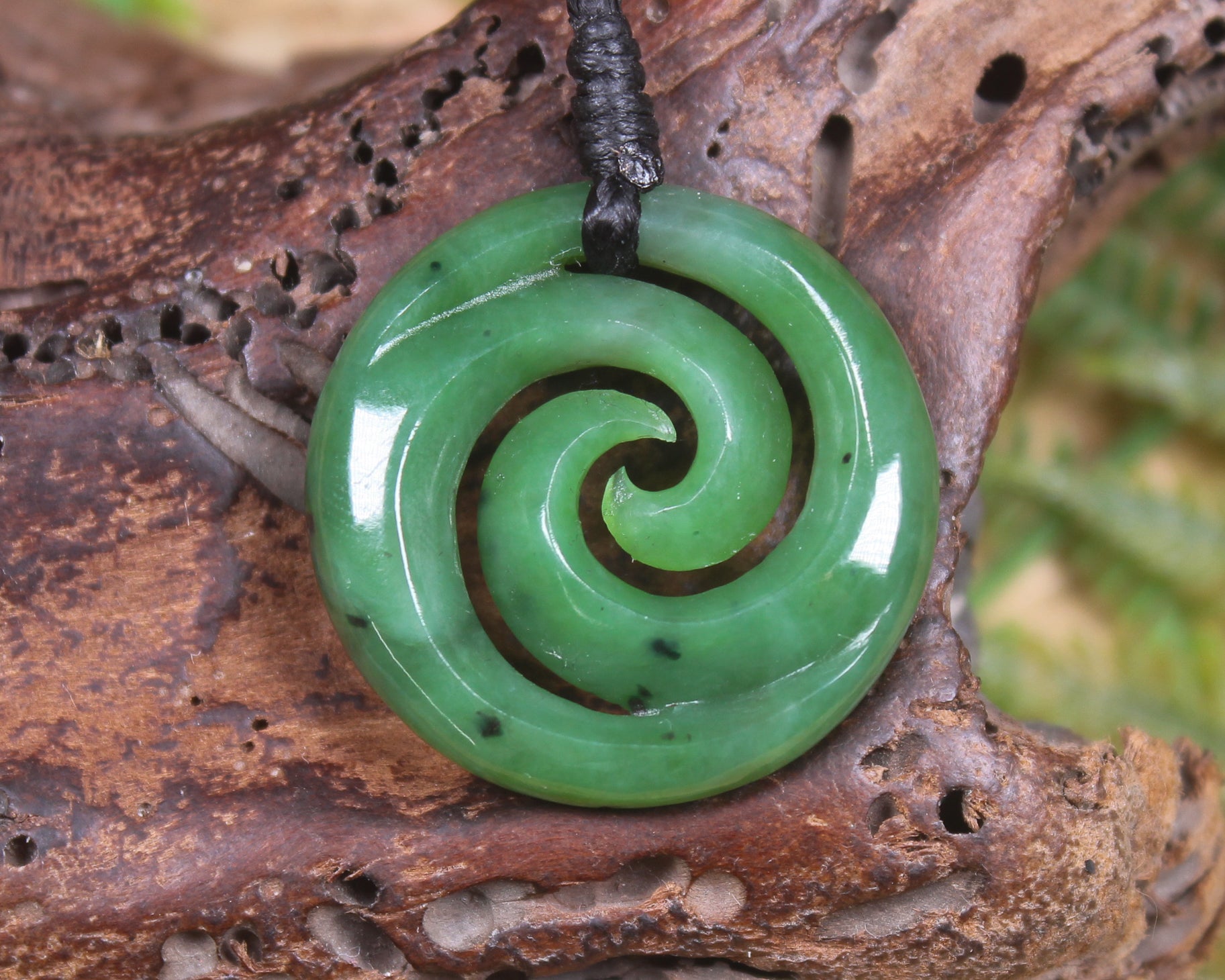 Koru carved from Hapopo Pounamu - NZ Greenstone
