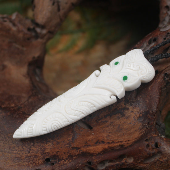 Tekoteko head carved from NZ Beef Bone