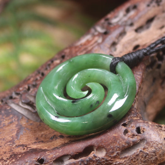 Koru carved from Hapopo Pounamu - NZ Greenstone