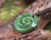 Koru carved from Hapopo Pounamu - NZ Greenstone