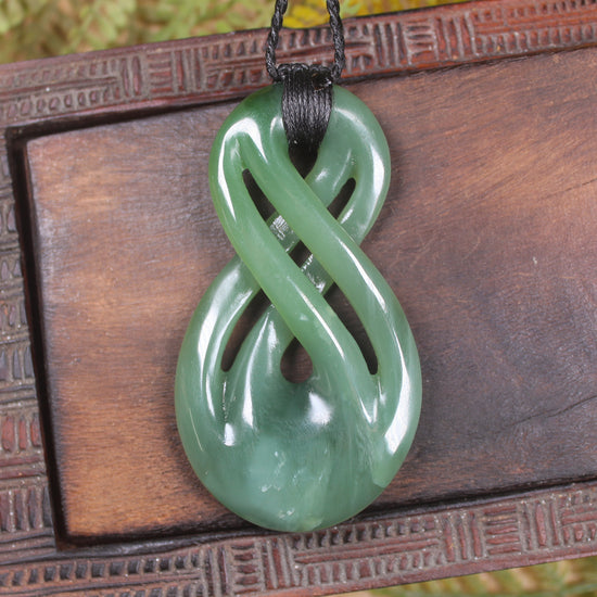 Twist or Pikorua carved from Inanga Pounamu - NZ Greenstone