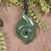 Koru Twist carved from Hapopo Pounamu - NZ Greenstone