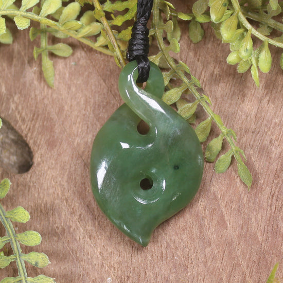 Koru Twist carved from Hapopo Pounamu - NZ Greenstone