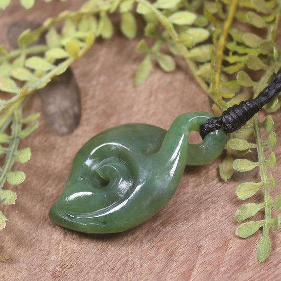 Koru Twist carved from Hapopo Pounamu - NZ Greenstone