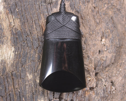 Black Obsidian Toki Pendant