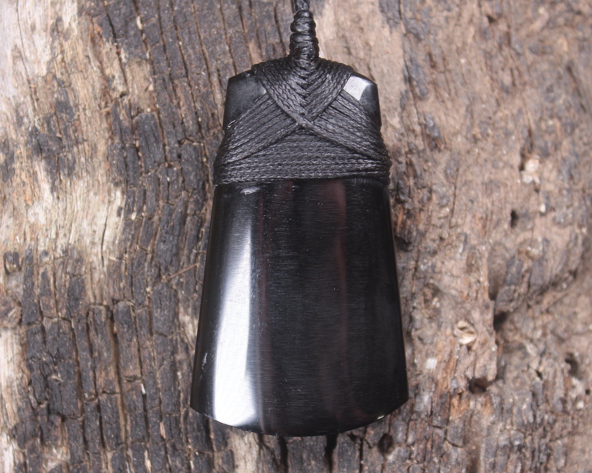 Black Obsidian Toki Pendant