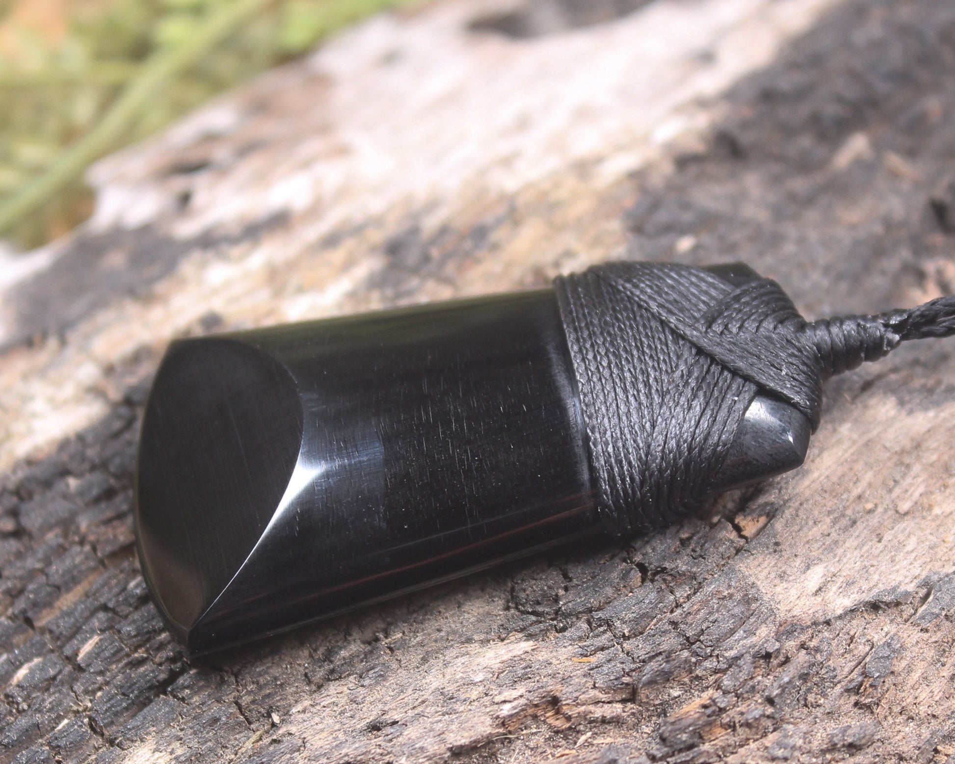 Black Obsidian Toki Pendant