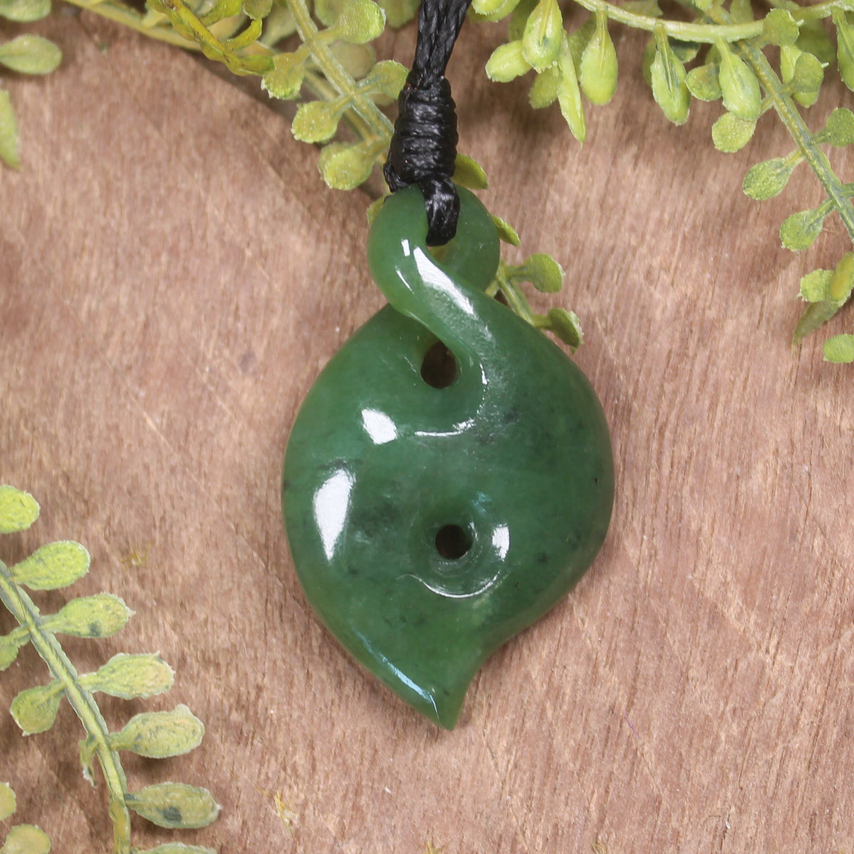 Koru Twist carved from Hapopo Pounamu - NZ Greenstone