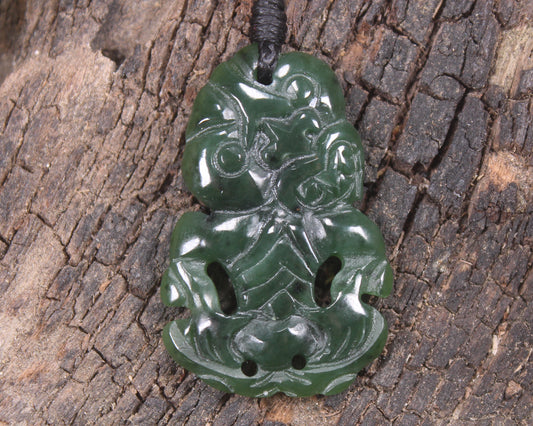 Kawakawa Pounamu Hei Tiki - NZ Greenstone