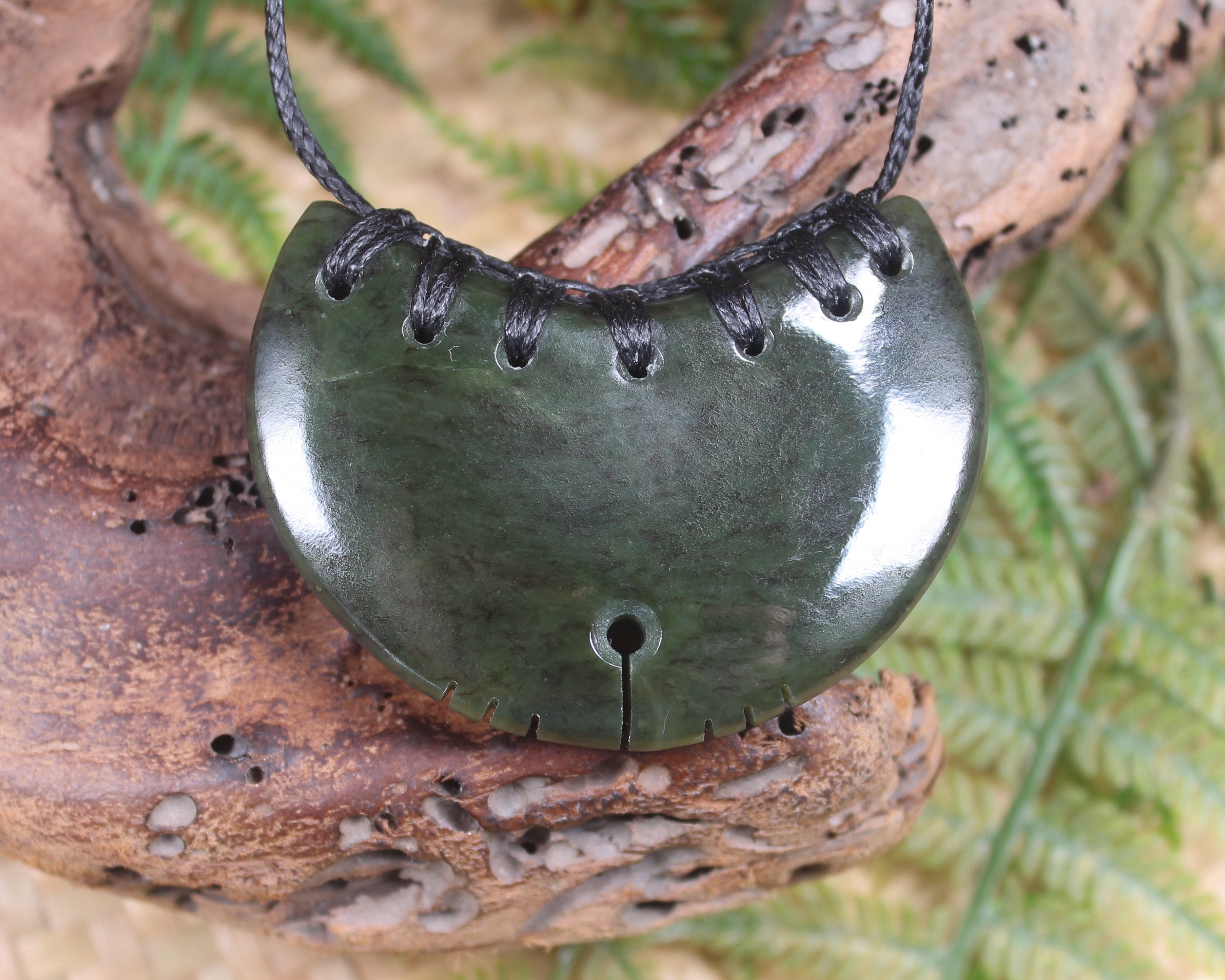 Breastplate or Shield carved from Rimu  Pounamu - NZ Greenstone