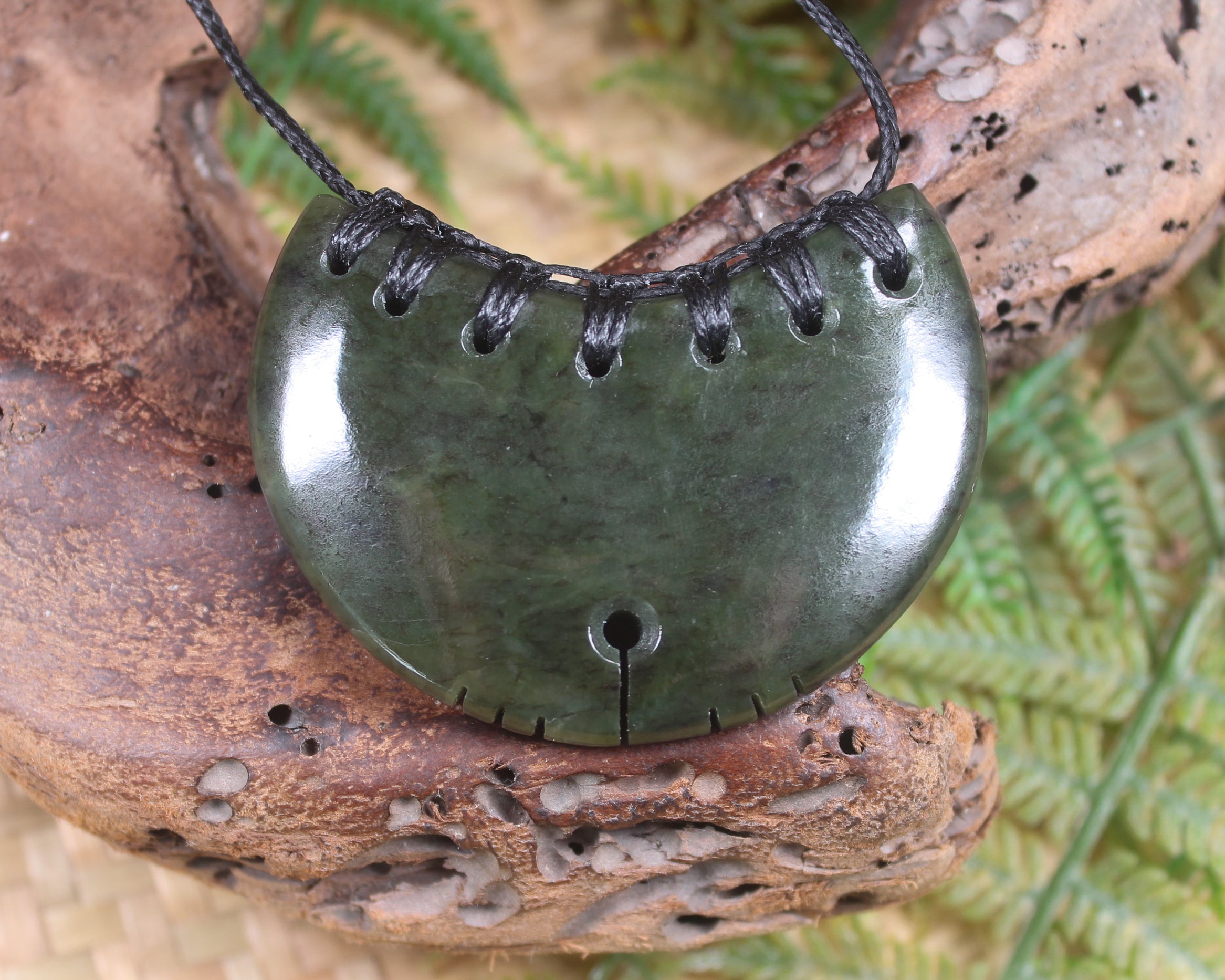 Breastplate or Shield carved from Rimu  Pounamu - NZ Greenstone