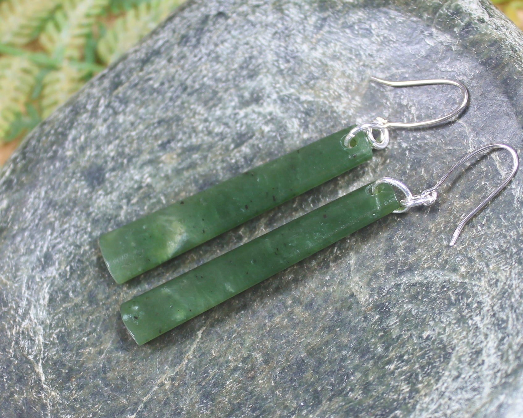 Roimata or Teardrop earrings carved from Rimu Pounamu - NZ Greenstone