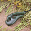 Hei Matau or Fish Hook carved from Hapopo Pounamu - NZ Greenstone