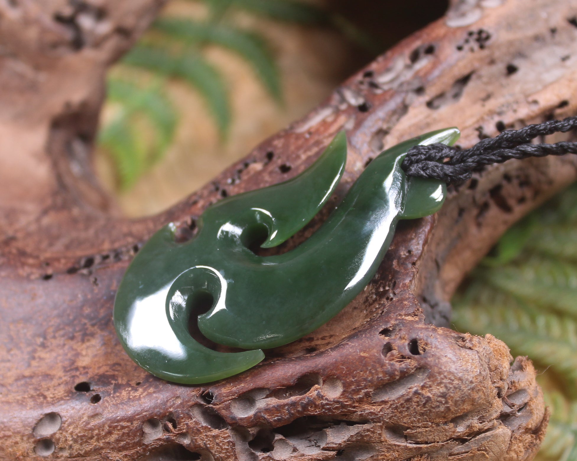 Hei Matau carved from Inanga Pounamu - NZ Greenstone