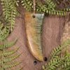 Flower Jade Pounamu Taniwha Tooth pendant
