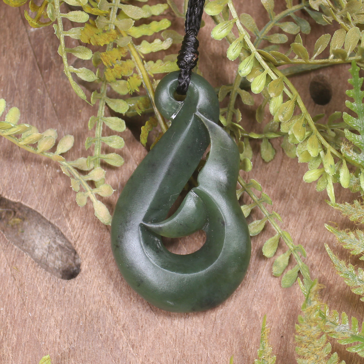 Whale Tail carved from Hapopo Pounamu - NZ Greenstone