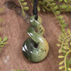 Twist or Pikorua carved from Flower Jade Pounamu - NZ Greenstone