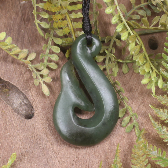 Whale Tail carved from Hapopo Pounamu - NZ Greenstone